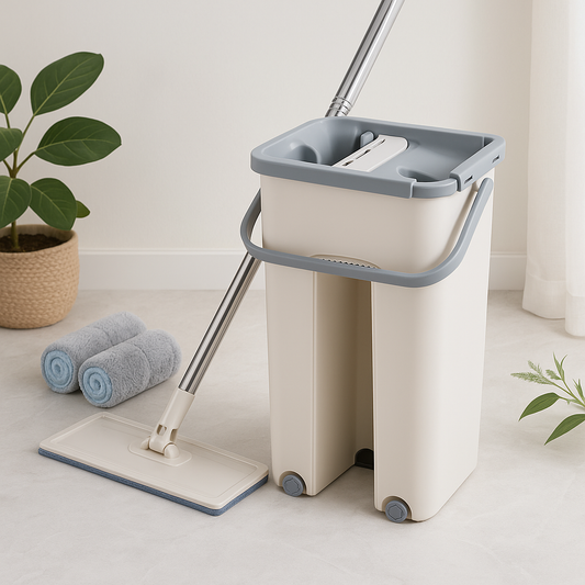 Hands-Free Flat Mop & Bucket Set